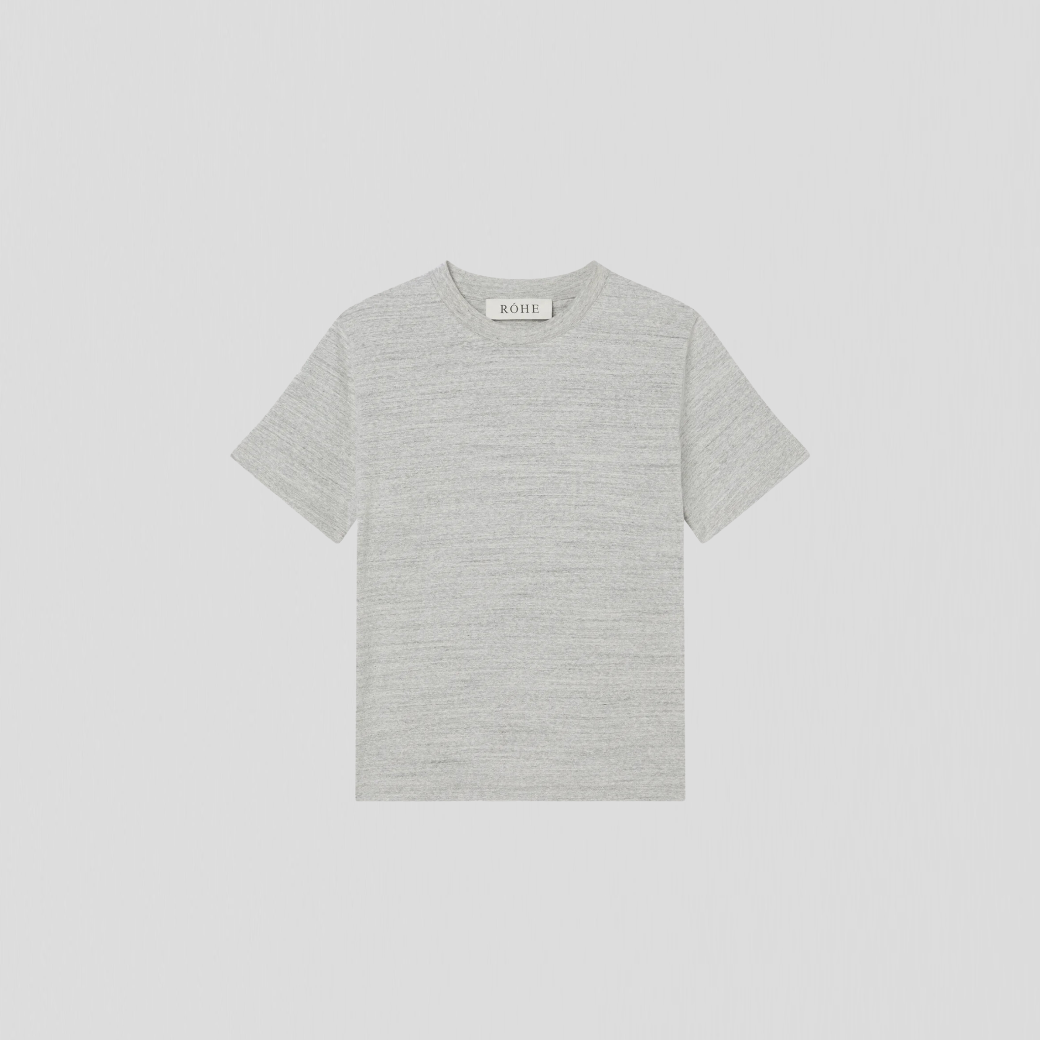 Róhe Japanese Mouliné Jersey T-Shirt Light Grey Melange