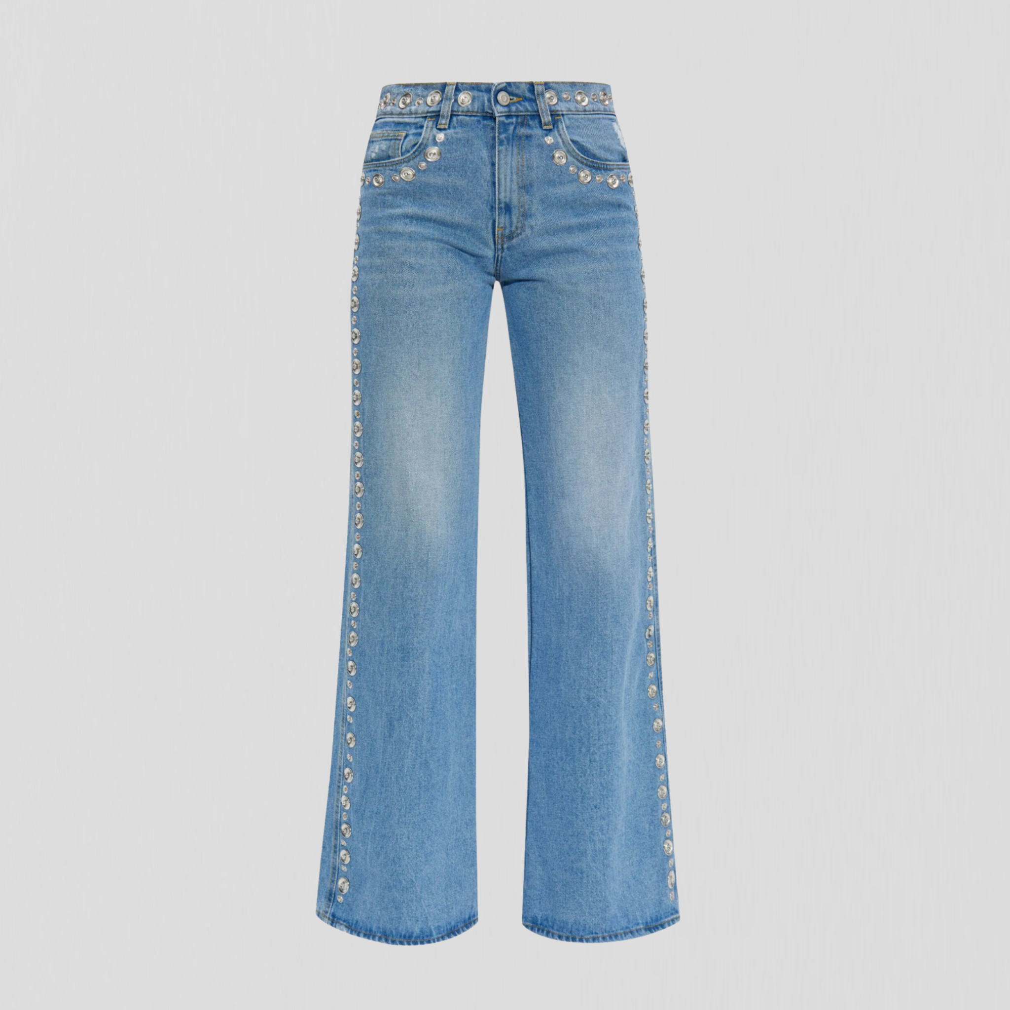 Coperni Studded Wide Leg Jeans Blue