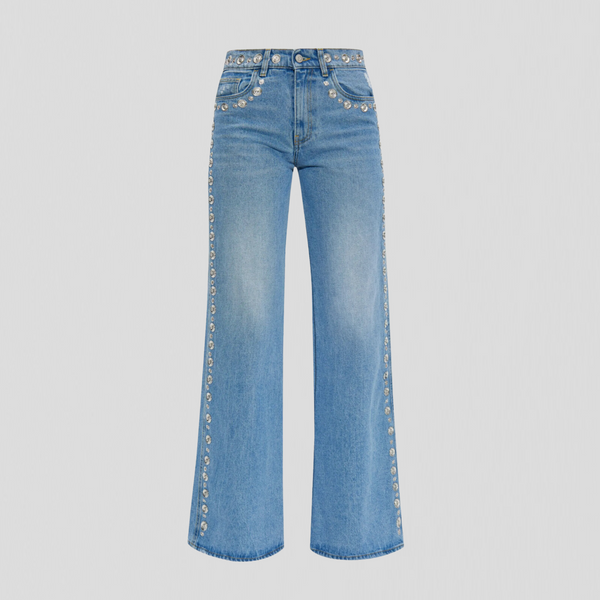 Coperni Studded Wide Leg Jeans Blue