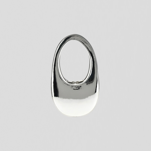 Coperni Mirrored Crossbody Mini Swipe Bag Silver