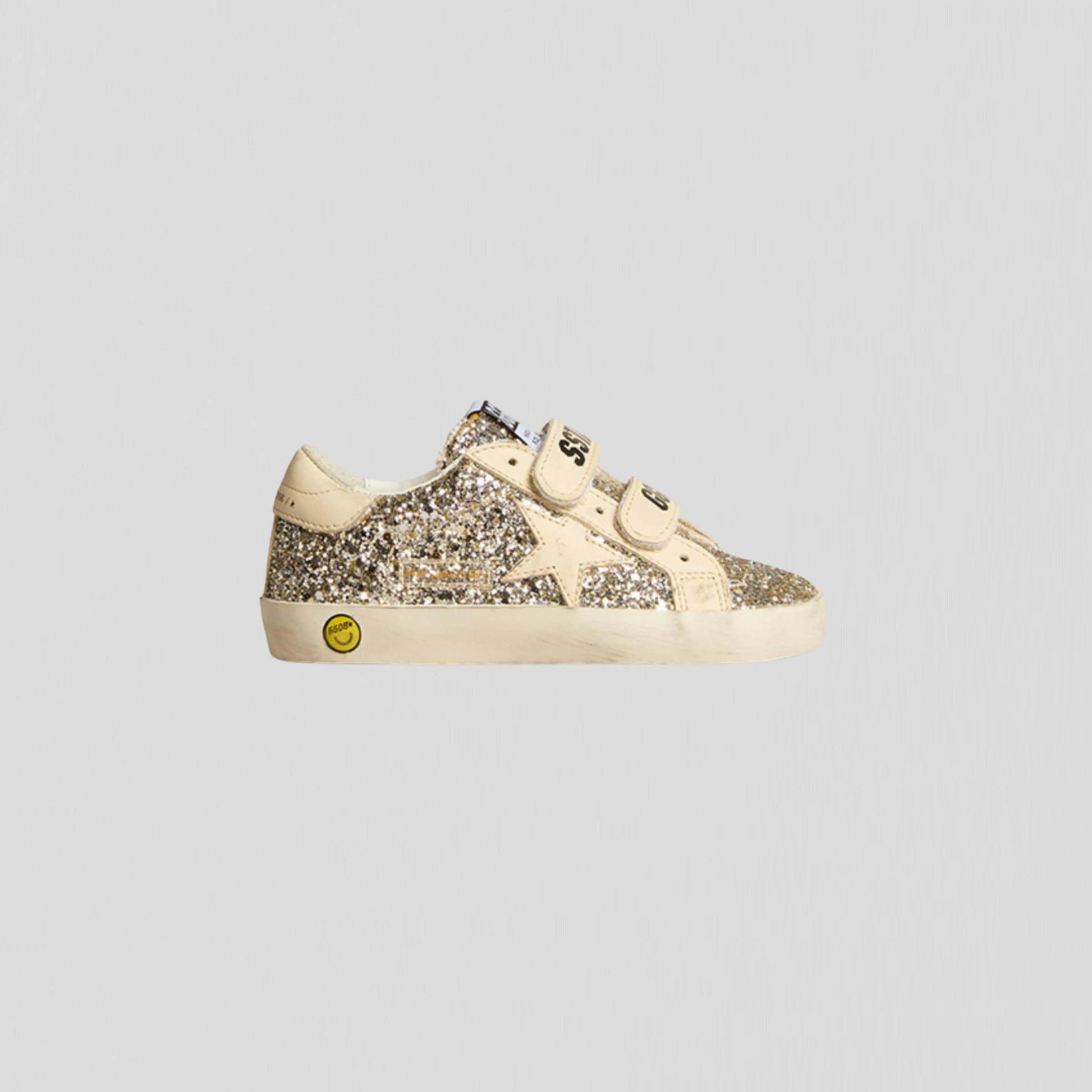 Golden Goose Old School Platinum/ Cream Glitter