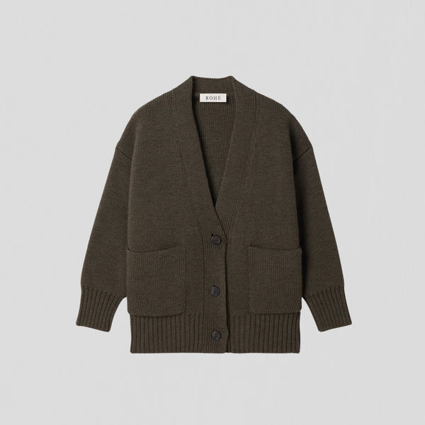 Róhe Sculptural Cardigan Forest Melange