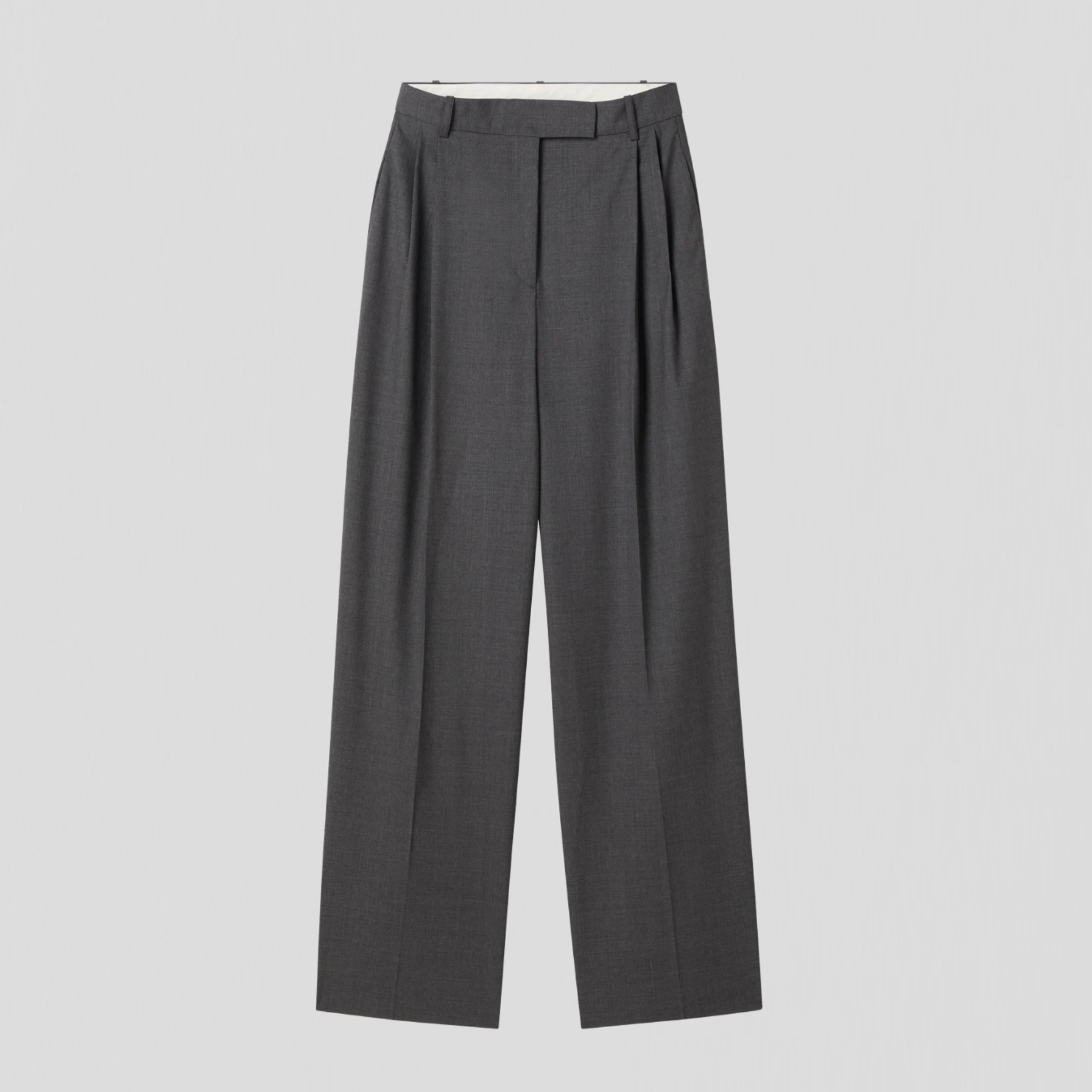 Róhe High-Waist Tailored Trousers Dark Grey Melange