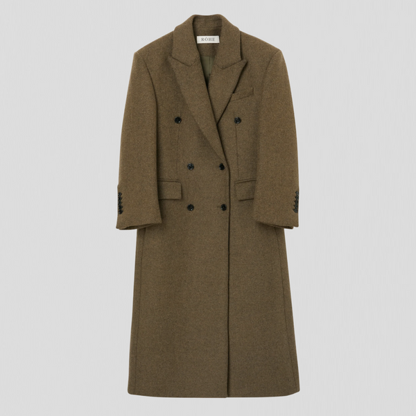 Róhe Hourglass Wool Coat Forest Melange