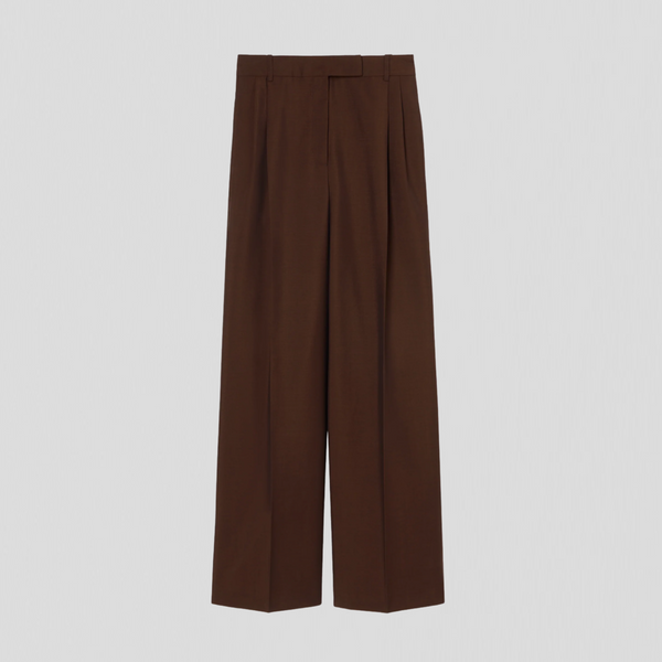 Róhe Mid-waist Tailored Trousers Mahogany