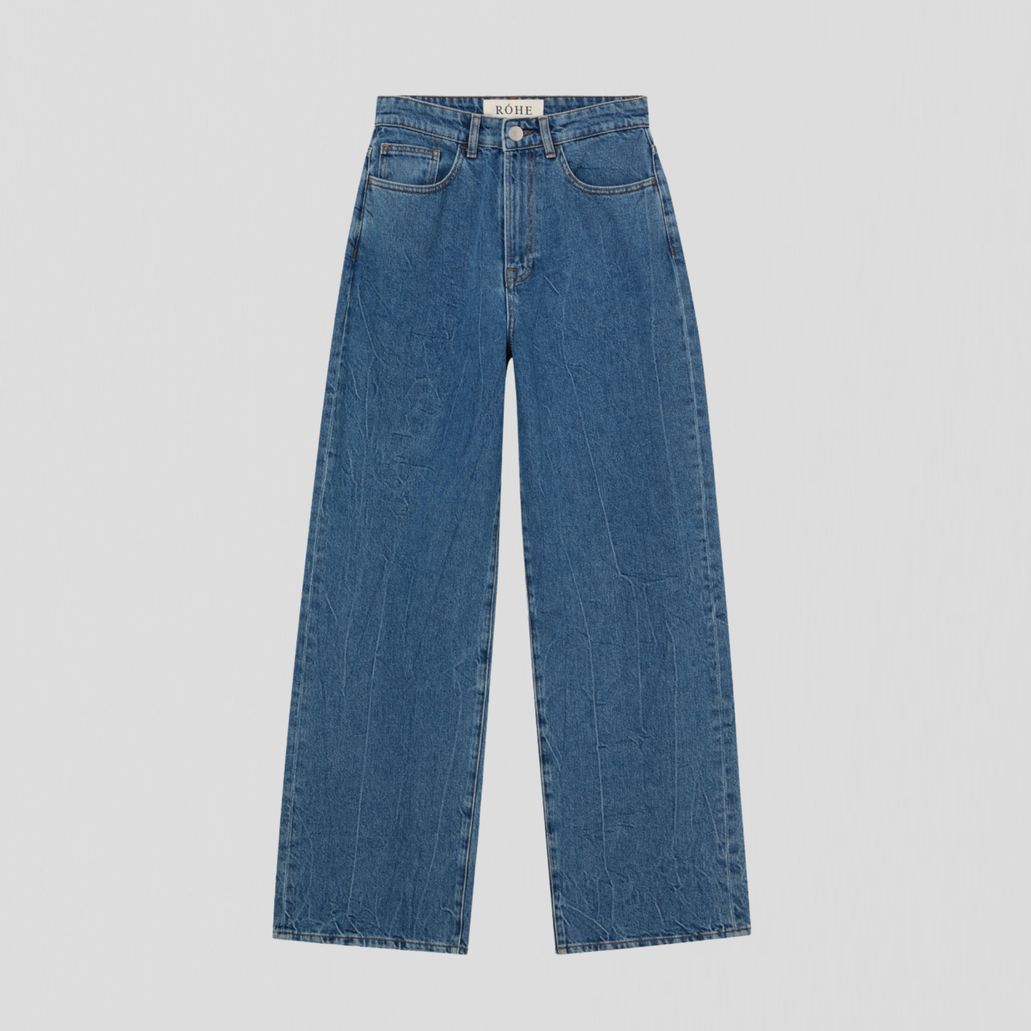 Róhe Signature Baggy Fit Jeans Mid Denim Blue