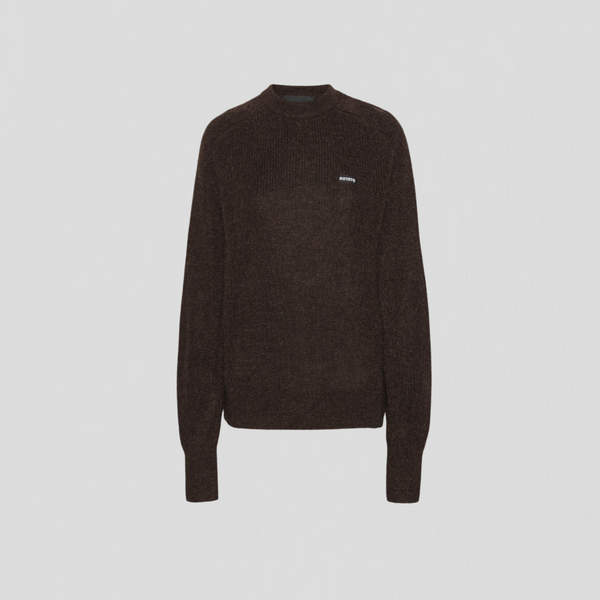 Rotate Light Logo Knit Dark Brown