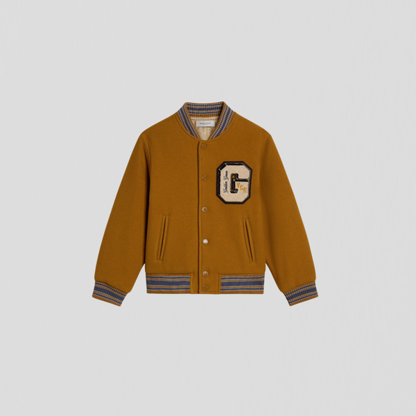 Golden Goose Journey Unisex Blend Wool Bomber Jacket Golden Brown