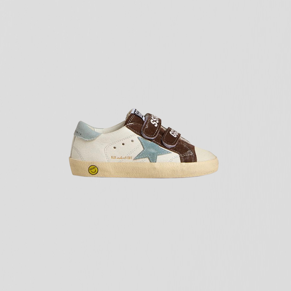 Golden Goose Old School White/ Brown/ Light Blue