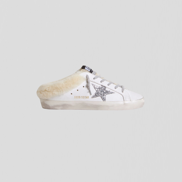 Golden Goose Super-Star Sabot White/ Silver/ Beige