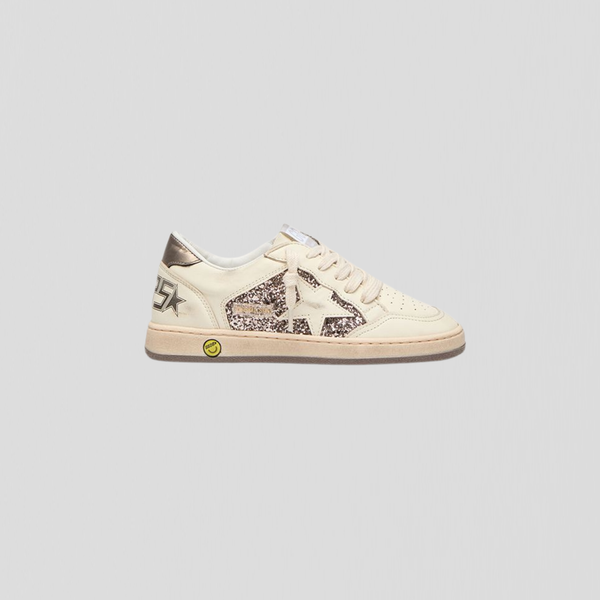 Golden Goose Ball Star Taupe Glitter/ White