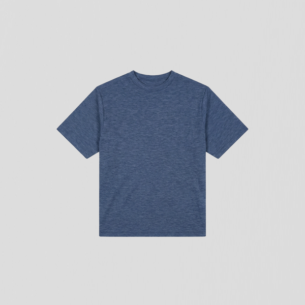 Róhe Oversized Soft Merino T-Shirt Ocean Blue