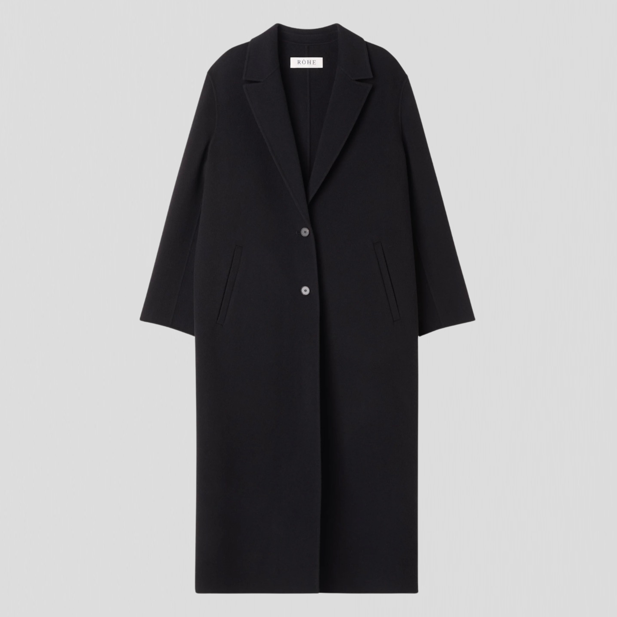 Róhe Single-breasted Double-faced Coat Black