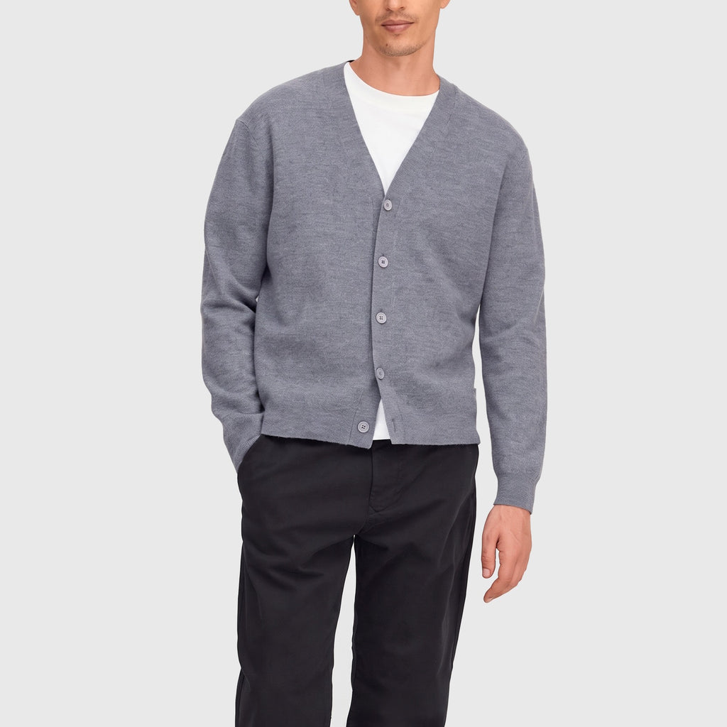 NN07 Jasper V-neck Cardigan 60062 Cardigan Medium Grey Mel