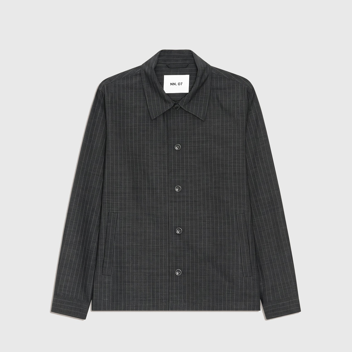 NN07 Zander 10037 Overshirt Dark Grey Stripe