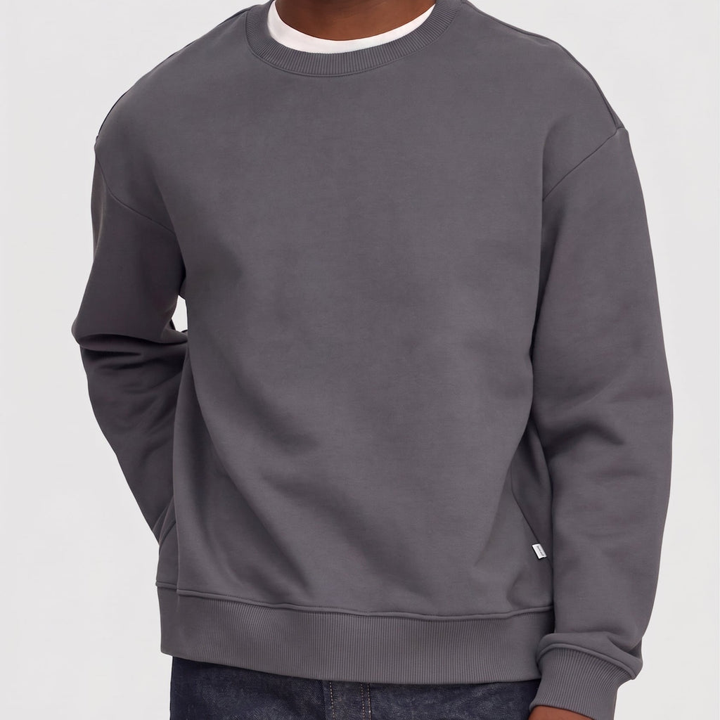 NN07 David Crew 3014 Sweater Charcoal Mist