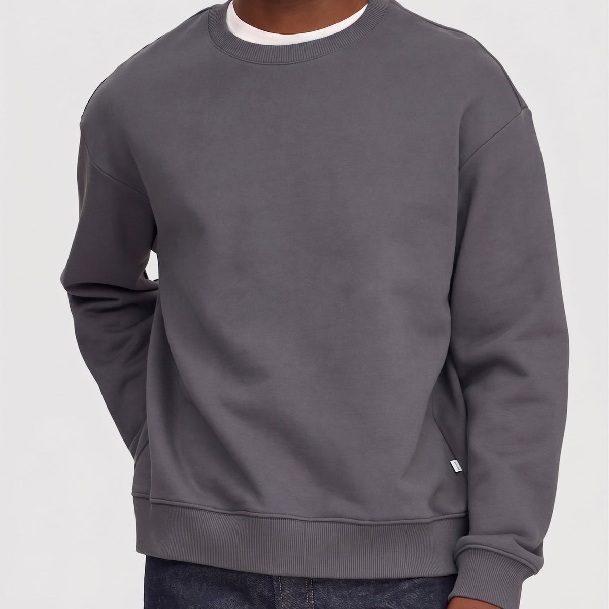 NN07 David Crew 3014 Sweater Charcoal Mist