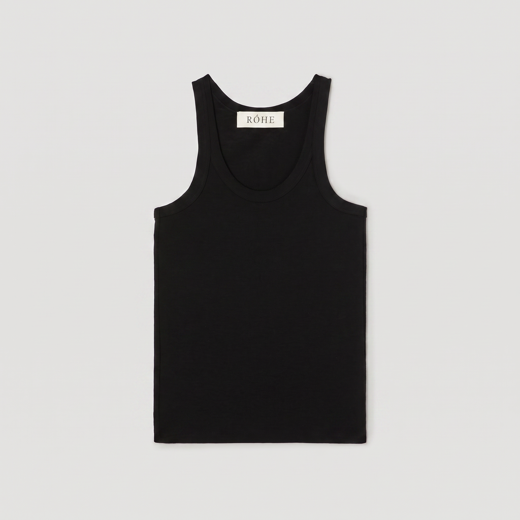 Róhe Merino Scoop Neck Top Black