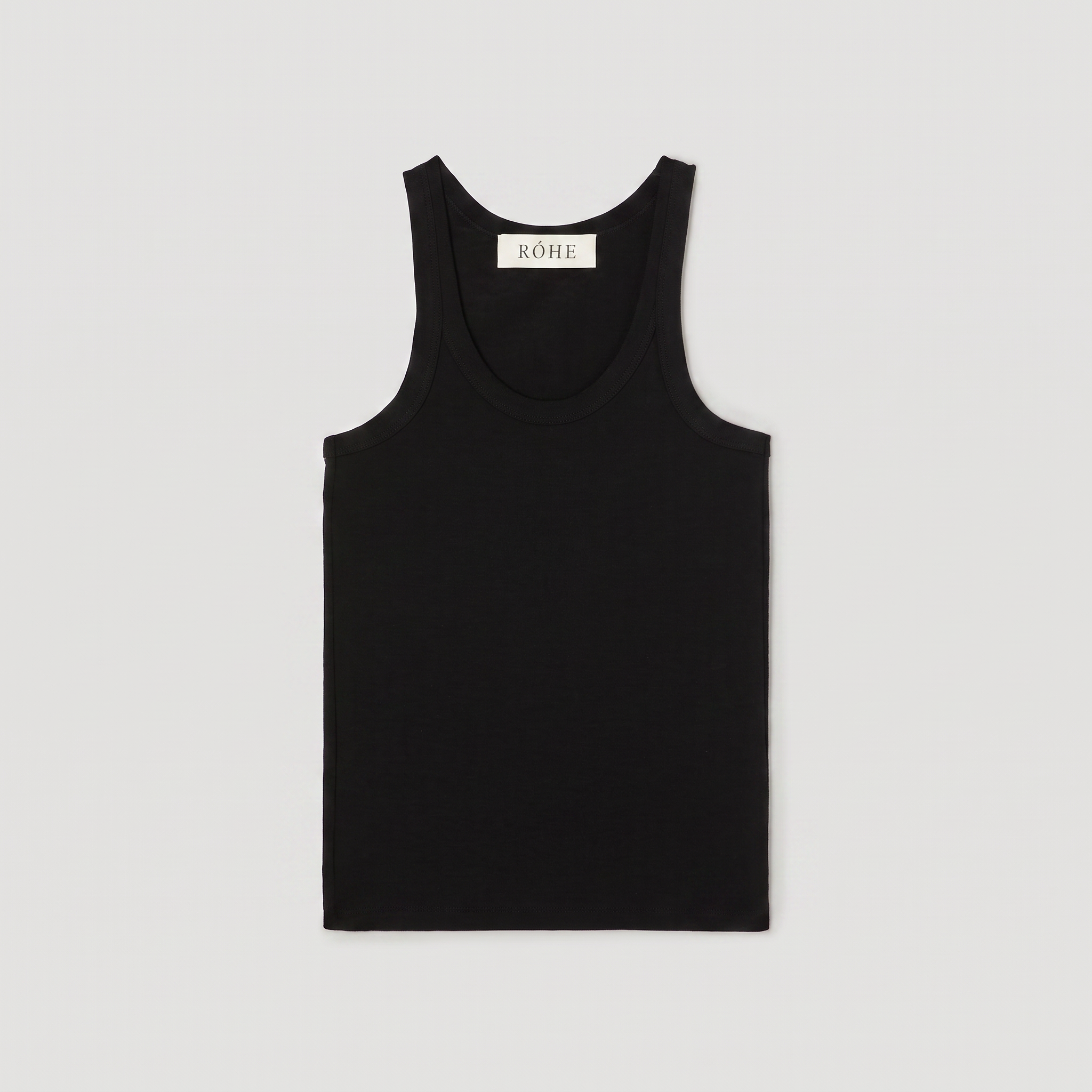 Róhe Merino Scoop Neck Top Black